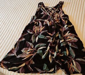 Rip Curl Black and Orange Sleeveless Tank Top Coverup